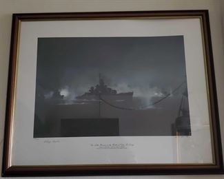Framed "The Little Beavers at the Battle of Cape St George" Print by RG Smith
Framed "The Little Beavers at the Battle of Cape St George" Print by RG Smith 688/750 Measures approx 30" x 24"