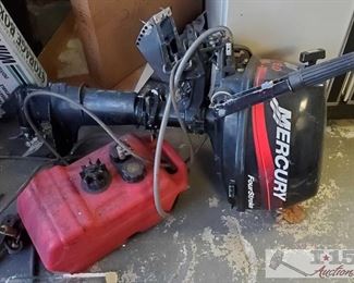 Mercury FourStroke Boat Motor With Gas Can