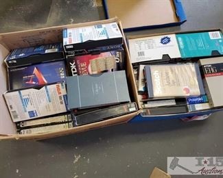 2 Boxes of Unknown VHS Tapes