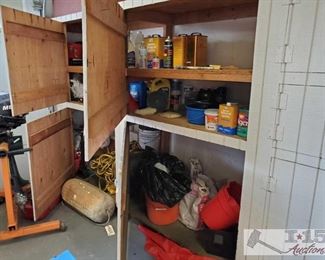 4 cabinets Misc items buckets, Electrical Cords and more!!!