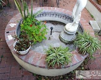 4 Planters and Plants measures approx from 10x6 to 17x15