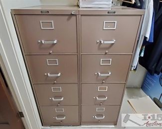 2 Metal Filing Cabinets approx 18" Long x 52" High and 28.5 Wide
