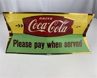 14. Coca Cola 1960s Restaurant Decal Sign