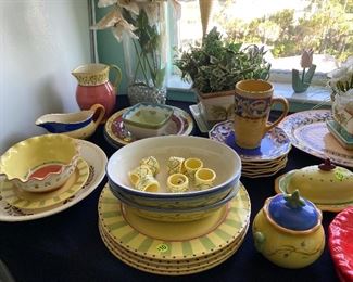 Lots of colorful Florida style dinnerware