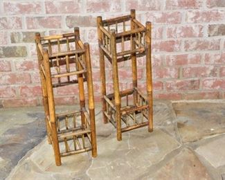 31. Two Rattan Plant Stands