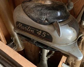 1951 Martin "45" Syncro-Twist Boat Motor (as is-not tested) with Original Manual 