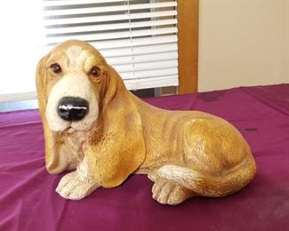 Vintage Basset Hound Dog Statue