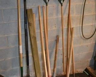 rakes, hoes, garden tools