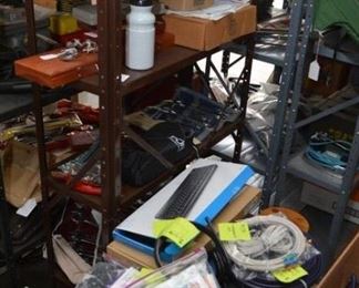 more shelfving, computer cables and keyboards, and miscellaneous stuff