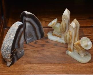 Geode bookends, Mexcan onyx bookends