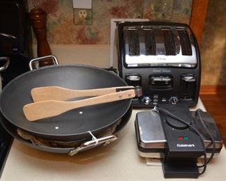 Wok, waffle maker, T-Fal deluxe toaster