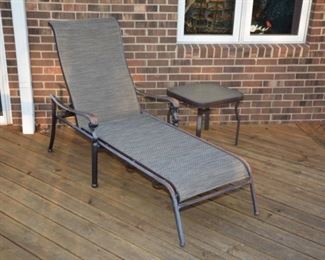 outdoor chaise and table