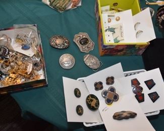 belt buckles, designer costume jewelry