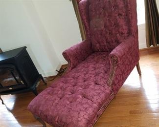 Den red velvet chaise.   $100.00