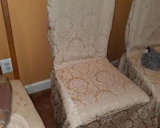 6 covered chairs: $60.00