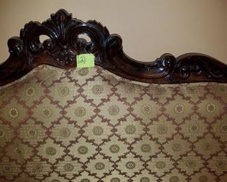 1 high back carved sofa. #12. 78" x 28" x 44.5".  $295.00