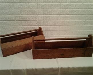 Vintage Handmade Wooden Tool Boxes