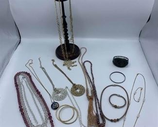 Necklaces, Bracelets, and Stand