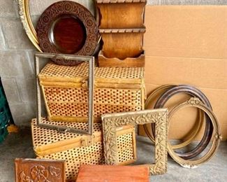 Woven Baskets, Vintage Frames, and Decor
