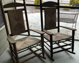 Two rush seat and back rockers - $100