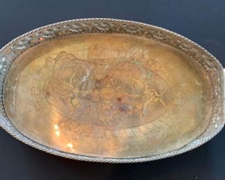 Hammered Metal tray Decor	4x28.5x16inD	HxWxD	SC108