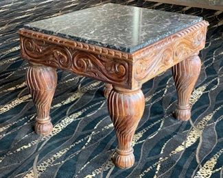 Rustic Hand Carved granite Top Side Table	28x36x32in	HxWxD	SC109