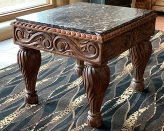 Rustic Hand Carved granite Top Side Table	28x36x32in	HxWxD	SC109