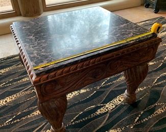 Rustic Hand Carved granite Top Side Table	28x36x32in	HxWxD	SC109