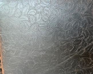 2pc Rustic Hand Tooled Leather, Carved Wood Highback Chairs	54x24.5x24.5. Seat Height: 21in	HxWxD	SC110