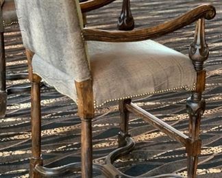 2pc Rustic Natural Hide & Leather Counter Height Chairs Barstools	48x25x25in    Seat	HxWxD	SC111