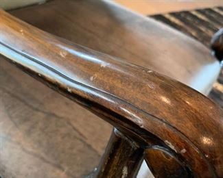 2pc Rustic Natural Hide & Leather Counter Height Chairs Barstools	48x25x25in    Seat	HxWxD	SC111