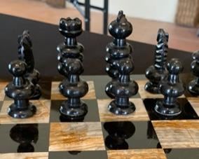 Carved Stone/Granite Chess Set	Game Board: 14x14in		SC118