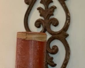 #2 1pc Rustic Wrought Iron Candle Holder	31x8x8in	HxWxD	SC122