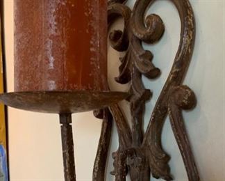 #2 1pc Rustic Wrought Iron Candle Holder	31x8x8in	HxWxD	SC122
