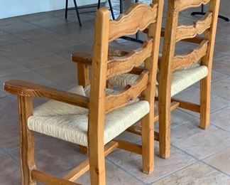 2pc Rustic Wormwood Rush Seat Chairs	41.5x25x23in	HxWxD	SC123