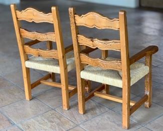 2pc Rustic Wormwood Rush Seat Chairs	41.5x25x23in	HxWxD	SC123