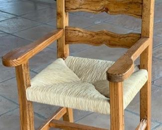 2pc Rustic Wormwood Rush Seat Chairs	41.5x25x23in	HxWxD	SC123