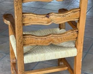 2pc Rustic Wormwood Rush Seat Chairs	41.5x25x23in	HxWxD	SC123