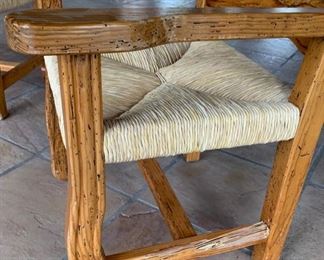 2pc Rustic Wormwood Rush Seat Chairs	41.5x25x23in	HxWxD	SC123