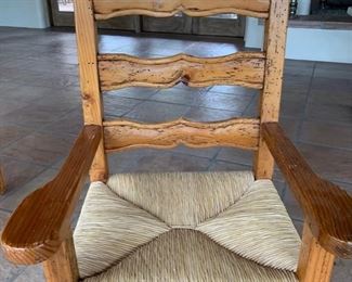 2pc Rustic Wormwood Rush Seat Chairs	41.5x25x23in	HxWxD	SC123