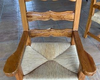 2pc Rustic Wormwood Rush Seat Chairs	41.5x25x23in	HxWxD	SC123