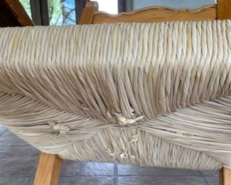 2pc Rustic Wormwood Rush Seat Chairs	41.5x25x23in	HxWxD	SC123