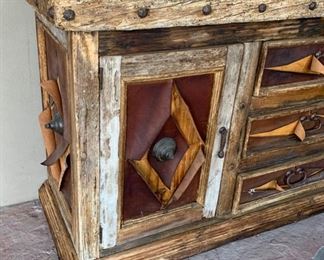 Rustic/Distressed Mexican Wormwood Outdoor Patio Sideboard	31.5x63.5x19in	HxWxD	SC138