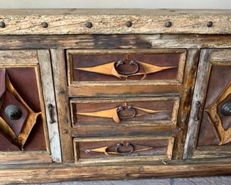 Rustic/Distressed Mexican Wormwood Outdoor Patio Sideboard	31.5x63.5x19in	HxWxD	SC138