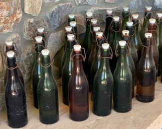31pc Antique Schlossbrauerei Obergriesbach Flip-top Beer Bottles	11in H		SC143