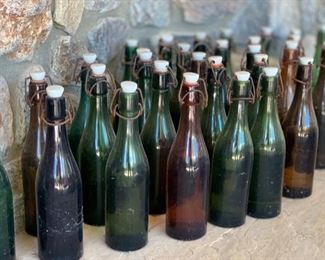 31pc Antique Schlossbrauerei Obergriesbach Flip-top Beer Bottles	11in H		SC143