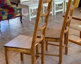 2pc Rustic Mexican Ladder Back Chairs PAIR	48x18x20in   seat height: 18in H	HxWxD	SC149