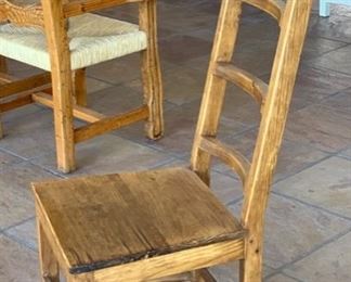 2pc Rustic Mexican Ladder Back Chairs PAIR	48x18x20in   seat height: 18in H	HxWxD	SC149