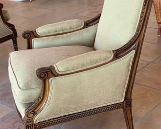 2pc Sherrill Furniture Carved Wood Frame Chairs PAIR	39x28x32in	HxWxD	SC151