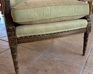 2pc Sherrill Furniture Carved Wood Frame Chairs PAIR	39x28x32in	HxWxD	SC151